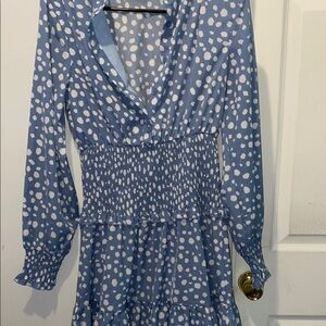 Blue Polka Dot Women's Dress